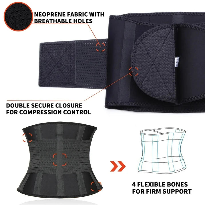 MANIFIQUE Waist Trainer Belt for Women Man Waist Trimmer Ab Belt Tummy Control Body Shaper