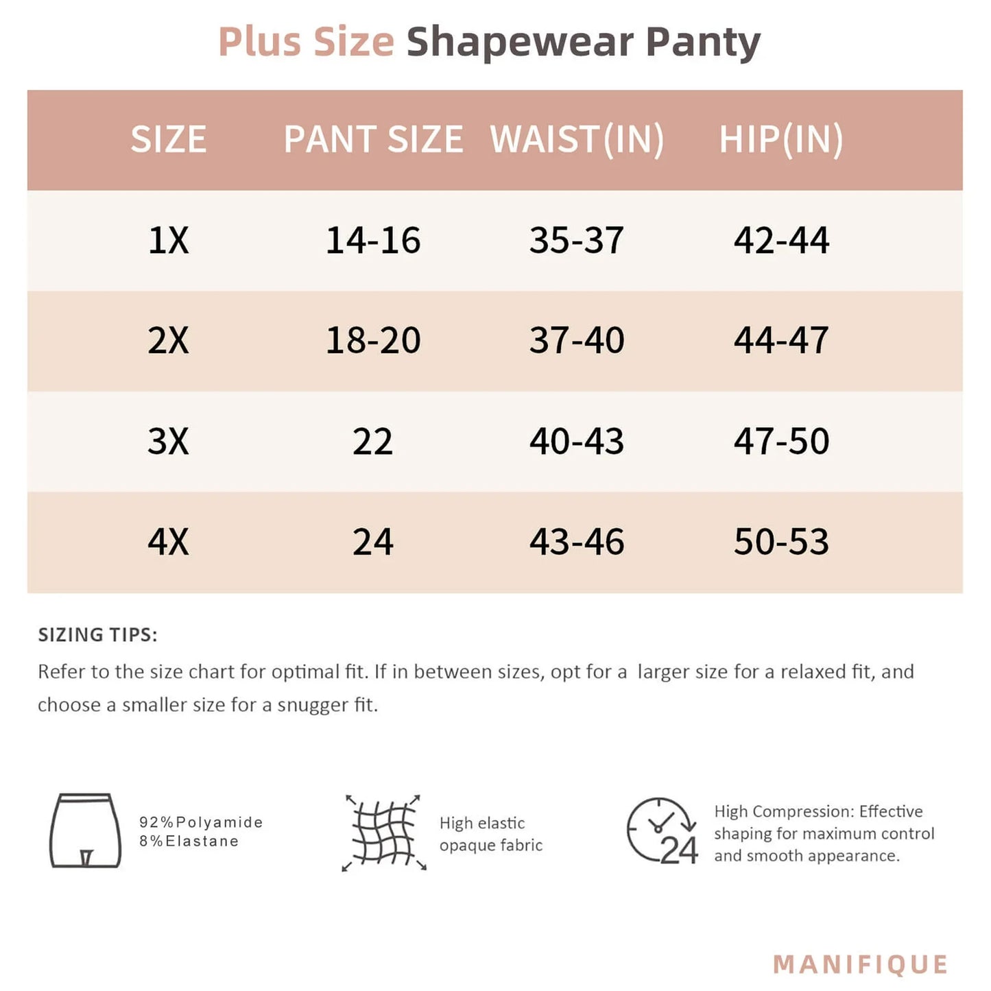 MANIFIQUE Plus Size Body Shaper Tummy Control Panty Shapewear for Women, Black+Beige, 2 Pack