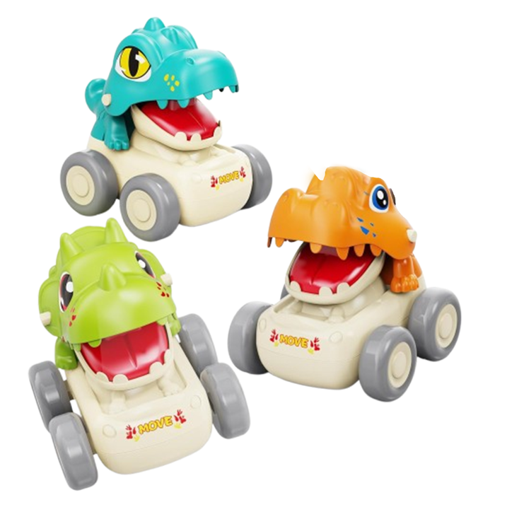2025 Baby Car Dinosaur Toys for 1 3 Year Old Boys Press and Go Cars, Safe Durable Push Dino Cars for Toddlers | Perfect for Easter Basket Stuffers, 1st Birthday Gifts On the Go Fun