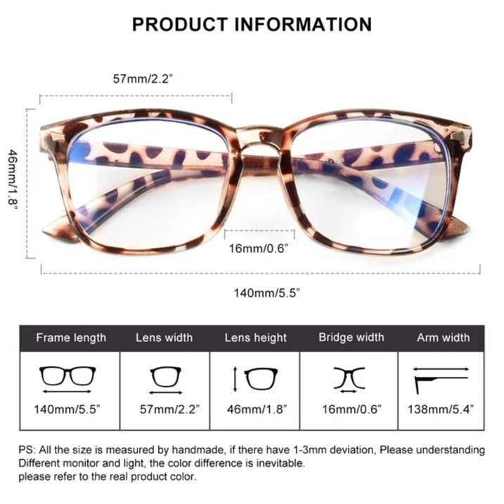 Blue Light Blocking Glasses, Computer Reading/Gaming/TV/Phones Glasses for Women Men, Anti Eyestrain UV Glare, Anti Eyestrain, Leopard