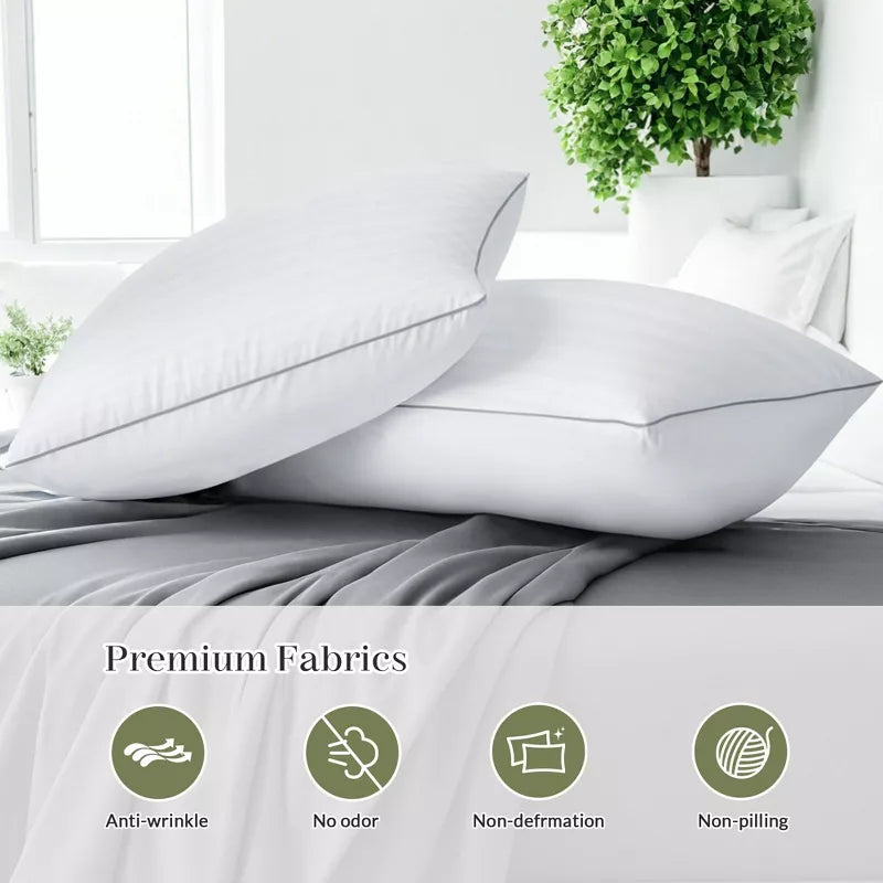 Hyleory Ultra Soft 100% Polyester Bed Pillows for Heavenly Dreams  Choose Your Perfect Size!