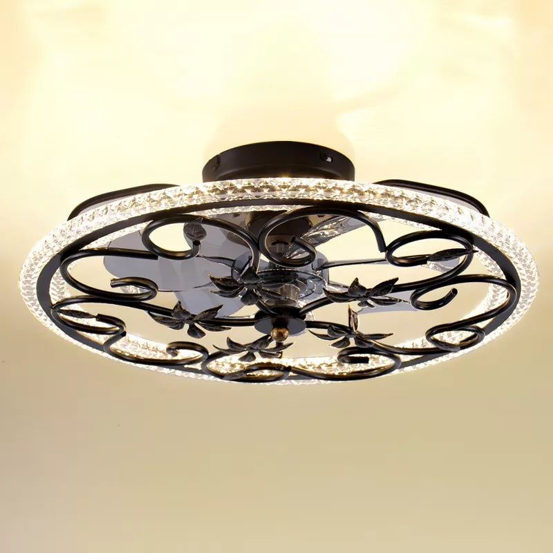 HBEZON 20  Flush Mount Ceiling Fan with Lights and Remote, 3 Mode Lights, 6 Speeds, Dimmer, for Bedroom, Kitchen, Dining Room