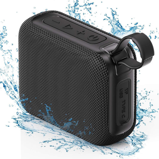 FanFun Portable Bluetooth Speaker, Mini Wireless Speaker 10W Power Subwoofer, Outdoor Waterproof Speaker with Stereo Bass, 6-8 H Playtime, Party Speaker for Home, Travel, Hiking, L3-Black