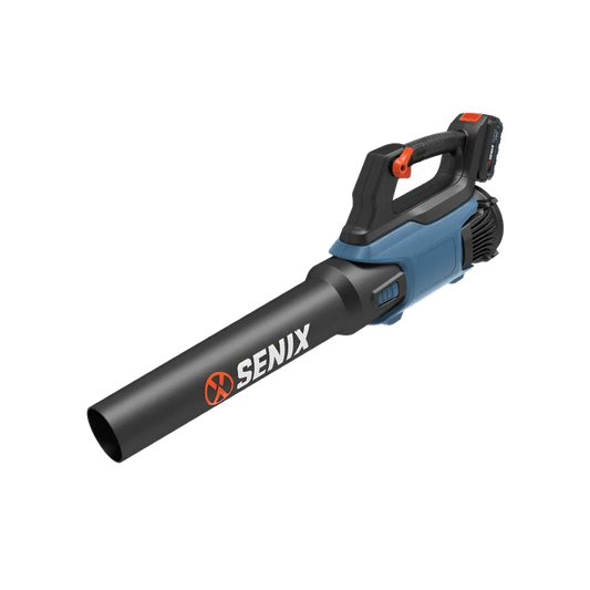 SENIX 20 Volt Max* Cordless Brushless Leaf Blower, Variable Air Speeds Up To 450 CFM 100 MPH, Light Weight, Battery and Charger Included, BLAX2-M3