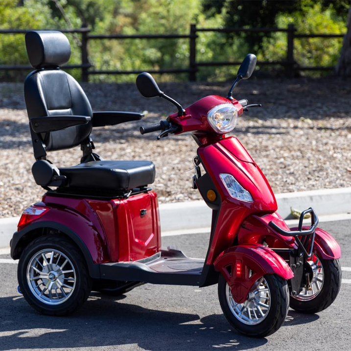 Super Large Electric 4 Wheel Mobility Scooters, Heavy Duty 800W Wheelchair Device, 500 LBS Capacity for Seniors  Adults, Speed Adjust, Remote Key, Receive Ready to Ride.（Red）